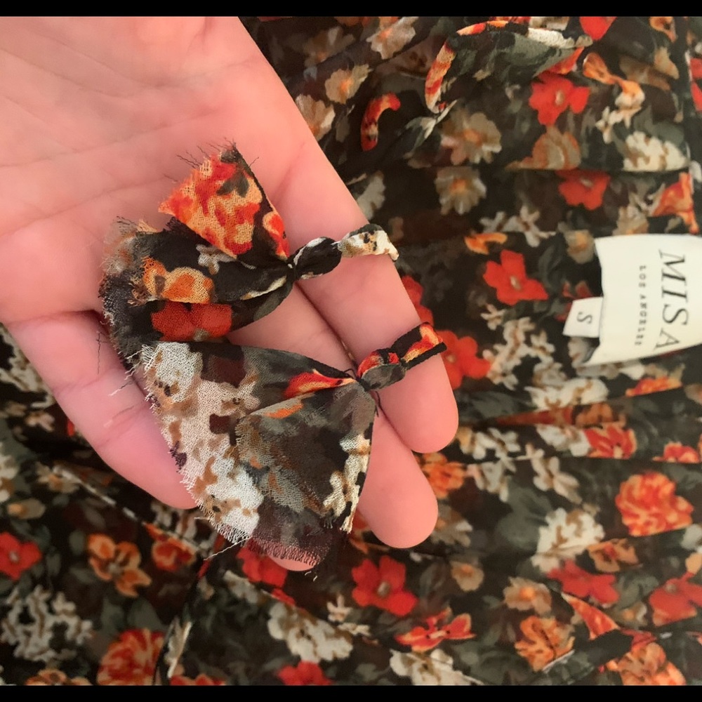 Misa Los Angeles Floral Mini Dress - Black and Red - Picture 5 of 6